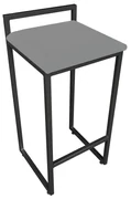 Banqueta Alta Industrial Pietra Suede Base Preto D'Rossi - Grafite