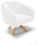 Poltrona Decorativa Giratória MA30 Stella Sintético PU Branco D03 - D'Rossi - Branco