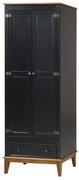 Armario Malibu 2 Portas e 1 Gaveta cor Preto com Amendoa 204 cm - 63556 Sun House