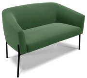 Sofá 2 Lugares Namoradeira Pé de Ferro Preto Stella Suede D03 - D'Rossi - Verde