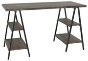 Mesa Escrivaninha Cavalete 135cm Estilo Industrial Prisma C08 Carvalho