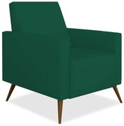 Poltrona Decorativa Amamentação Gabi Pé Palito Suede Verde Bandeira