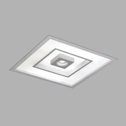 Luminária De Embutir Focus Quadrado C/ Aba 4Xe27 + 1Xmr16 38X38X10Cm |... (BT - Branco Texturizado)