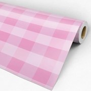 Papel de parede adesivo Xadrez Rosa