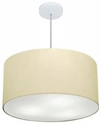 Lustre Pendente Cilíndrico Md-4101 Cúpula em Tecido 60x30cm Algodão Crú - Bivolt