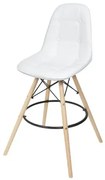 Banqueta Eames Botone Cor Branca Base Madeira 1,13 MT (ALT) - 51765 Sun House