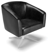 Poltrona Decorativa Giratória MA30 Stella Sintético PU D03 - D'Rossi - Preto