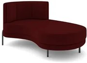 Chaise Longue Divã 164cm Braço Esquerdo Logus D06 Veludo Vermelho - Mp