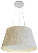 Lustre Pendente Cone Md-4119 Cúpula em Tecido 21/40x30cm Rustico Bege / Bege - Bivolt