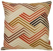 Capa de Almofada Olimpya em Suede Tons Marfim com Ferrugem - Chevron - 45x45cm