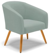 Poltrona Decorativa Pé Palito Castanho Stella Cotelê Ext/Veludo D03 - D'Rossi - Menta