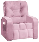Poltrona do Papai Azera Mx7 Reclinável Veludo Rosa - Matrix