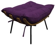 Puff Decorativo Costela Base Fixa Suede Roxo - ADJ Decor