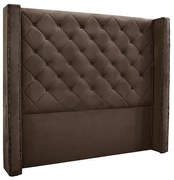 Cabeceira Decorativa King Size 2,19M Loewe Veludo Marrom G63 - Gran Belo