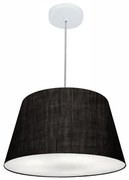 Lustre Pendente Cone Md-4021 Cúpula em Tecido 21/40x30cm Preto - Bivolt