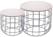 Conjunto de Mesa Sinfonia Estrutura Metalica cor Preta Tampo Madeira - 53477 Sun House