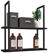 Prateleira Decorativa Multiuso Estilo Industrial Loft D09 Preto - Mpoz