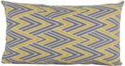 Capa almofada LYON Veludo estampado chevron amarelo 30x50cm