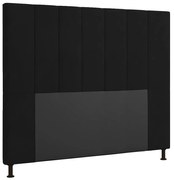 Cabeceira Malibu Para Cama Box Casal 140 cm Suede - D'Rossi - Preto