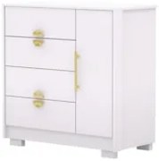 Cômoda Para Quarto 93cm Com 1 Porta Ilha Bela Flex Branco - Vila Rica