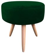 Puff Banqueta Berlim Redondo Suede Verde Pés Natural D'Rossi