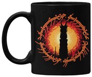 Caneca Mordor Ring O Senhor dos Anéis Preta Café Chá Sucos