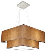 Lustre Pendente Quadrado Palha MJ-4083 Para Mesa de Jantar e Estar