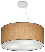 Lustre Pendente Cilíndrico Md-4047 Cúpula em Tecido 50x21cm Palha - Bivolt