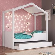 Mini Cama Montessoriana Com cama Auxiliar Branca BY740