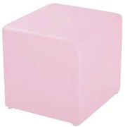 Puff Decorativo Quadrado Corino Rosa 34X34X34Cm Orthovida