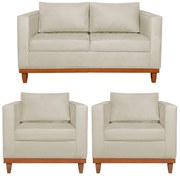 Kit Sofa 2 Lugares e 2 Poltronas Europa Bouclé - ADJ Decor