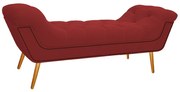 Calçadeira Estofada Veneza 140 cm Casal Corano Vermelho - ADJ Decor