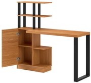 Mesa Office Cleveland 1 Porta cor Freijo com Preto Fosco 135 cm - 62334 Sun House