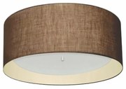 Plafon Cilíndrico Md-3161 Cúpula em Duplo Tecido 50x25cm Café / Bege - Bivolt