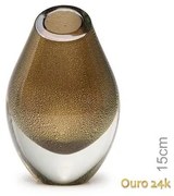 Gota Mini Baixa Fumê com Ouro Murano Cristais Cadoro