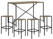 Mesa Para Área Gourmet e 4 Banquetas Altas Steel Quadra Vermont Base P