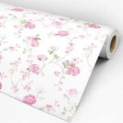 Papel de parede adesivo floral flores delicadas