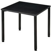 Mesa Parus 4 Lugares 80x80 cm Tampo em MDP 25mm Preto e Pernas em Aço Roal