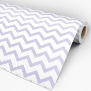 Papel de parede adesivo Chevron lilás e branco