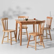 Conjunto Mesa Mia 80x80cm com 4 Cadeiras Mia – Natural