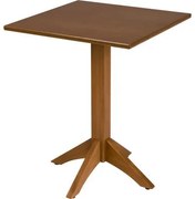 Mesa de Madeira Tramontina London Coluna Central Quadrada em Tauarí Amêndoa 4 Lugares 60 cm