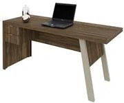 Mesa para Escritório com 02 Gavetas ME4122 Nogal - Tecno Mobili