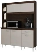 Armário de Cozinha Compacta 140cm Parisi Z46 Chocolate/Off White - Mpo