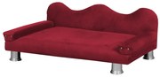 Cama Sofá Pet Meg Para Cães E Gatos Elegante e confortável Suede Vermelho