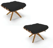 Puff Giratório Costela kit 2 Veludo Base de Madeira MA30 M11 - D'Rossi - Preto