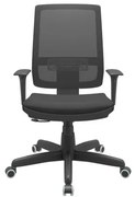 Cadeira Office Brizza Tela Preta Assento Aero Preto RelaxPlax Base Standard 120cm - 63858 Sun House