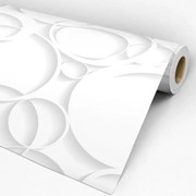 Papel de parede adesivo circulo branco sombreado