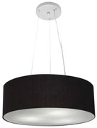 Lustre Pendente Cilíndrico Md-4184 Cúpula em Tecido 45x15cm Preto - Bivolt