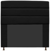 Cabeceira Estofada Turim 160 cm Queen Size Suede Preto - ADJ Decor