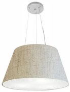 Lustre Pendente Cone Md-4141 Cúpula em Tecido 30/50x35cm Rustico Bege - Bivolt